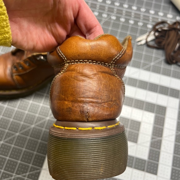 Dr. Martens Brown Combat Boots with Rounded Toe - Picture 7 of 16